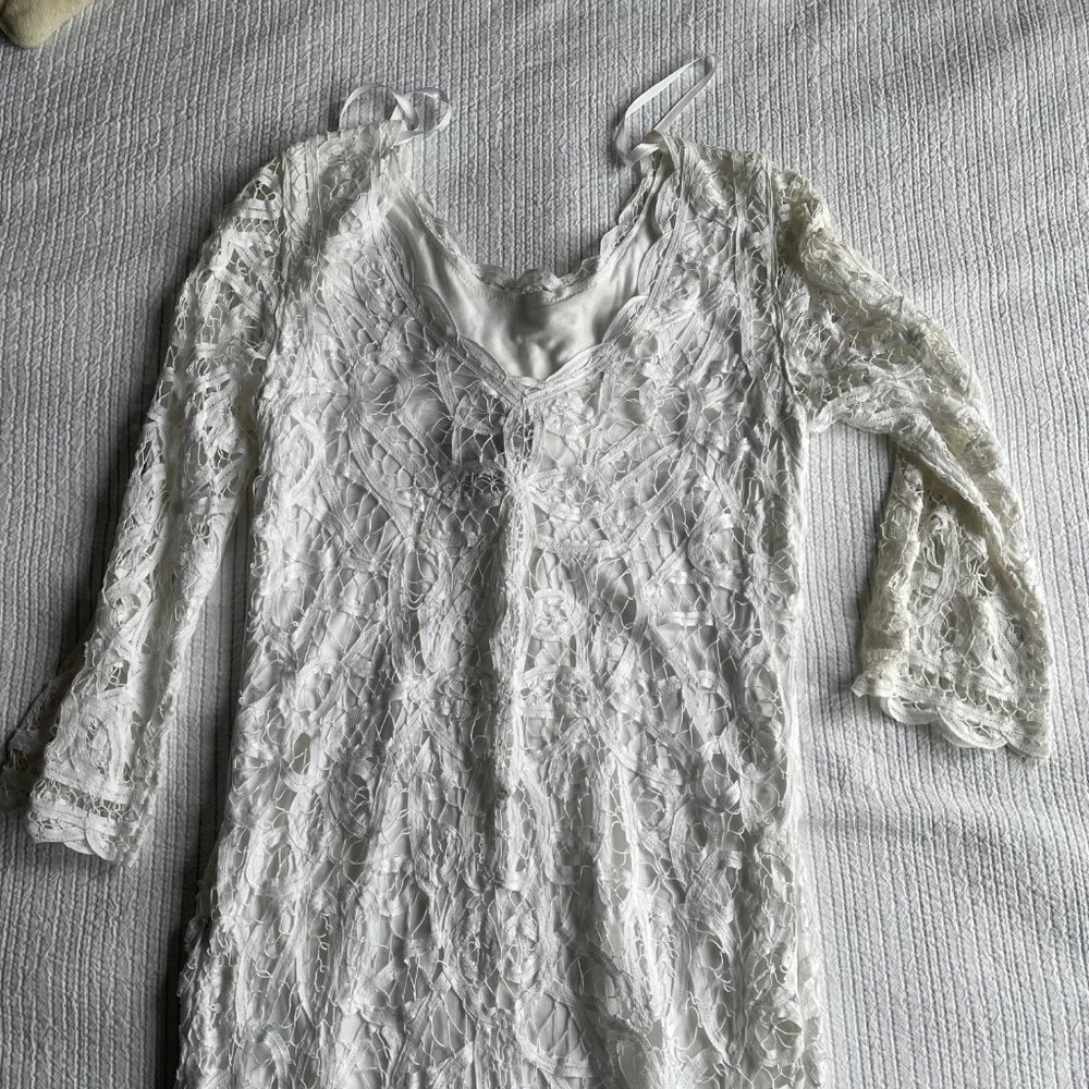 I.N.C. International Concepts White Cotton Lace Dress - Picture 2 of 4